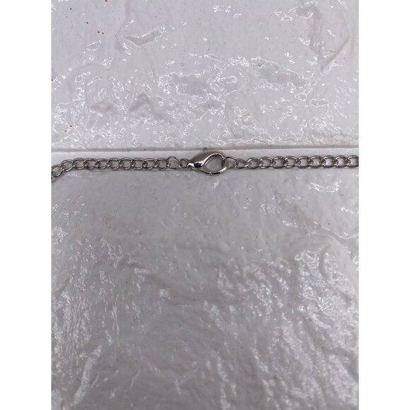 Chunky Crystal Cross Pendant Necklace Silver Tone Unisex Chain - Picture 8 of 8